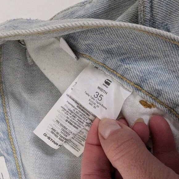 GStar Raw Restored Denim Shorts Light Wash Blue Mid Rise Fitted - Picture 3 of 8